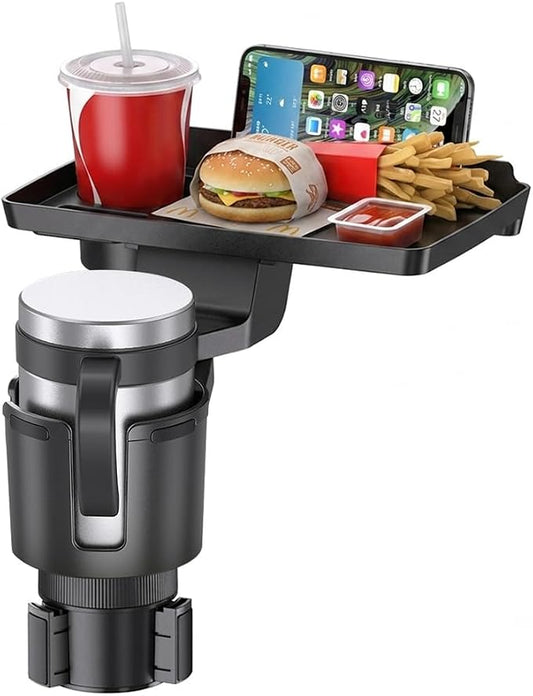Car Cup Holder Tray，Automotive Cup Holder Expander for car，Large Drink Holder，10” Detachable Car Food Tray Table for Eating with Anti-Slip Base,Fit for Front & Back Seat