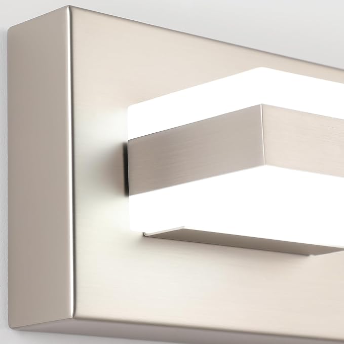 SOLFART 5 Light Bathroom Vanity Light Brushed Nickel Bathroom Vanity Light Fixtures Over Mirror Led Lights for Restroom Nickel ETL Listed