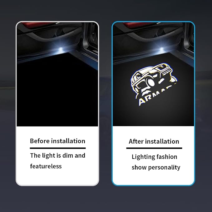 2PCS Non-Fading LED Car Door Logo Lights Projector Compatible with Armada 2017-2022 Puddle Lights Ghost Shadow Light Kit Car Accessories (Armada)