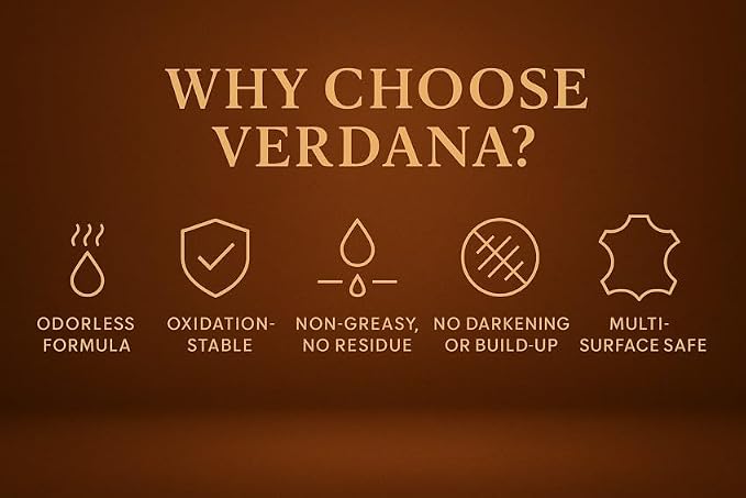 Verdana Leather Conditioner Oil – 8 Fl Oz – Plant-Based, Non-Toxic Leather Conditioner for Couches, Car Seats, Boots, Shoes, Jackets & Purses – Natural, Odorless Conditioning Oil