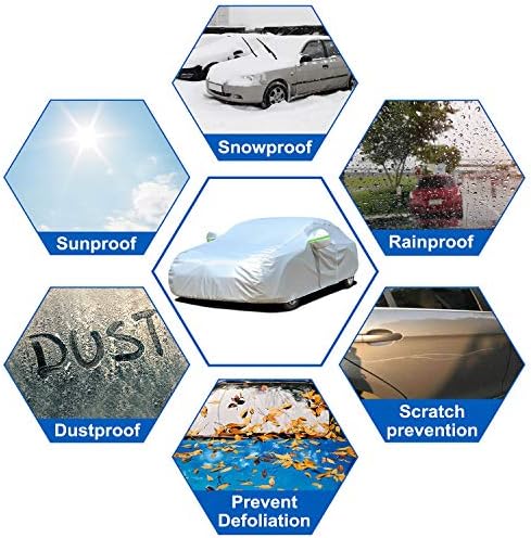 Koukou SUV Car Cover Custom Fit Ford Explorer from 1995 to 2024,Waterproof Car Cover All Weather for Automobiles Outdoor Indoor with Zipper Door, Sun Rain Dust Snow Protection.