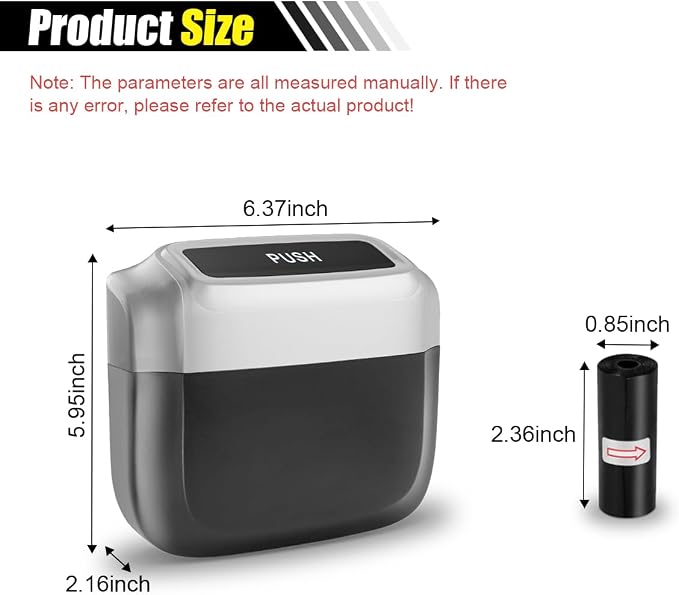 Mini Car Trash Can with Lid, Leakproof & Waterproof Auto Dustbin Garbage Can with 30 Trash Bags, Car Organizer and Storage for Automotive Home Office Kitchen Bedroom (Silver, 1PCS)