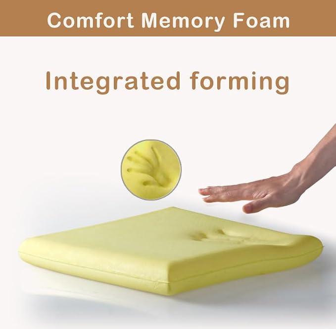 Augld Square Chair Seat Cushion Memory Foam Chair Cushion for Kitchen, Dining,Office or Car 18x18 in Grey