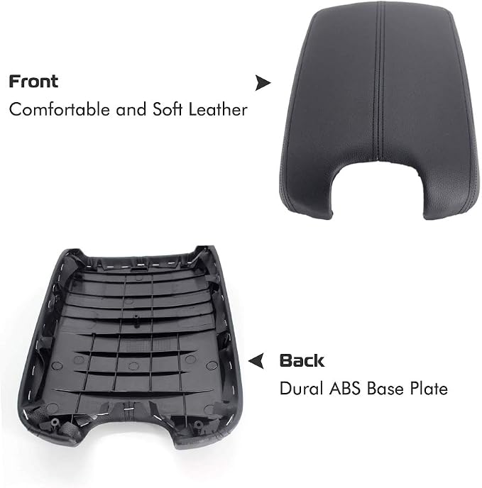 A ABIGAIL Center Console Armrest Cover for 2008 2009 2010 2011 2012 Honda Accord Auto Leather Suture Console Lid Cover Replacement (Black)