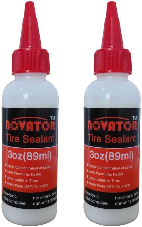 NOVATOR Endurance Bike Tire Sealant for Tubeless, Tubulars, Tubes, Seals Faster, Lasts Longer, Micro-Fiber for MTB, Road, Gravel Bicycle Tires