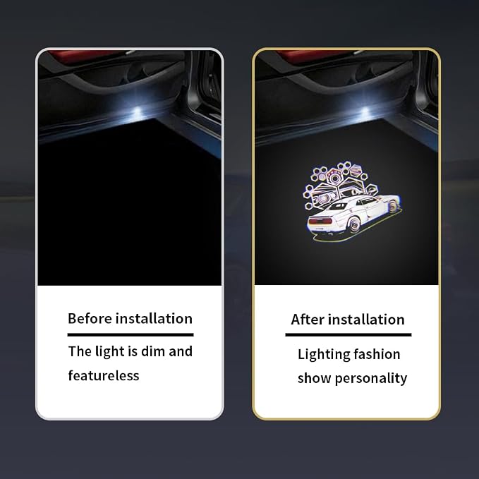 2PCS Door Lights Logo Compatible for Challenger 2015-Present, LED Ghost Shadow Welcome Puddle Projection Light Lamps Accessories (Honeycomb)