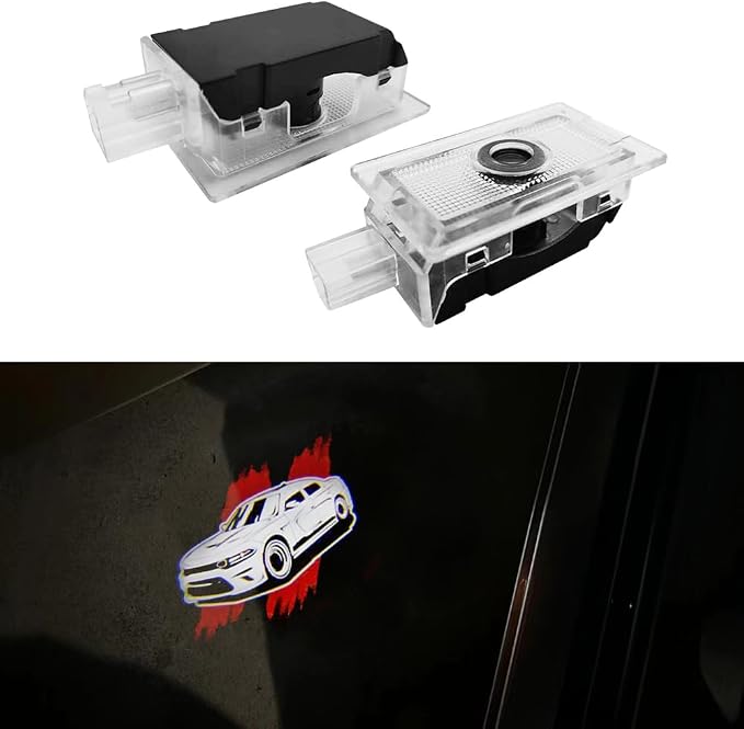 2PCS Door Lights Logo Car Accessories Led Compatible for Charger 2006-Present Projector Ghost Shadow Puddle Courtesy Step Lights (Side)