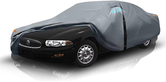 Waterproof Buick Century(1993-2005) Car Cover with Breathable Vents, [Upgrade] Premium Covers with Cotton Liner and Zipper Door, Sun Rain Snow Dust Uv Protection.(Gift with Towel)