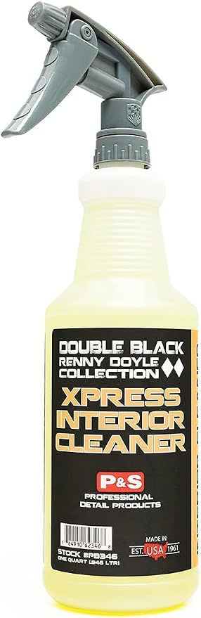 P & S PROFESSIONAL DETAIL PRODUCTS Xpress Interior Cleaner – Safe for Leather, Vinyl, Plastic & More, Removes Dirt, Grease & Oil, No Residue, Fresh Scent, No Dilution Needed - 32 Oz.