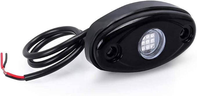 12 Pods Blue LED Rock Lights Neon Underglow Light for Car Truck ATV SUV | Under Body Glow Light Trail Fender Lighting LY8