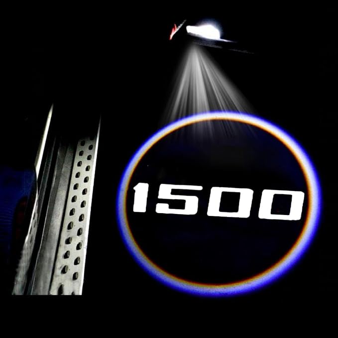 2Pcs Car Door Lights Projector Ghost Shadow Lights, Laser Welcome Lamp Light Compatible with Chevy Silverado 1500 GMC Sierra 1500 Ram 1500 White