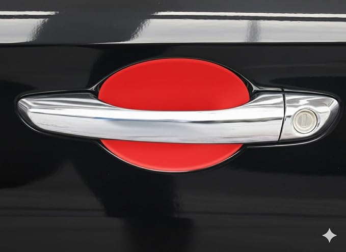 Door Handle Cup Protector 4-Pack Red Made with 3M