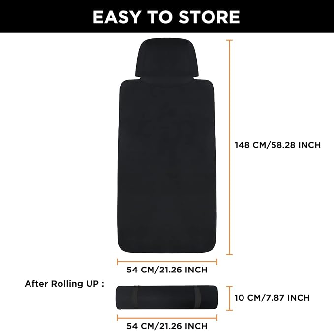 Waterproof Seat Cover, 2pcs Upgraded Sweat Carseat Protector, Perfect for Universal Anti-Slip Car Truck SUV Seat, Ideal for Surfing Yoga Gym Workout, Black