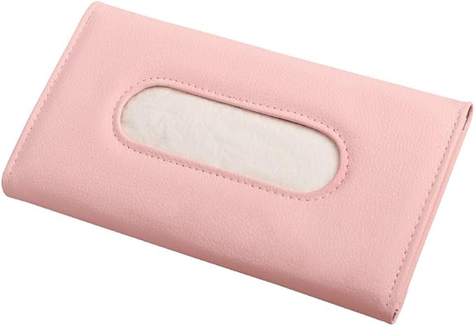 Tissue Dispenser for Cars, Car Visor Tissue Holder, Car Napkin Holder, Tissues Holder for Cars Visor with One Tissue Refill, Autos Pink