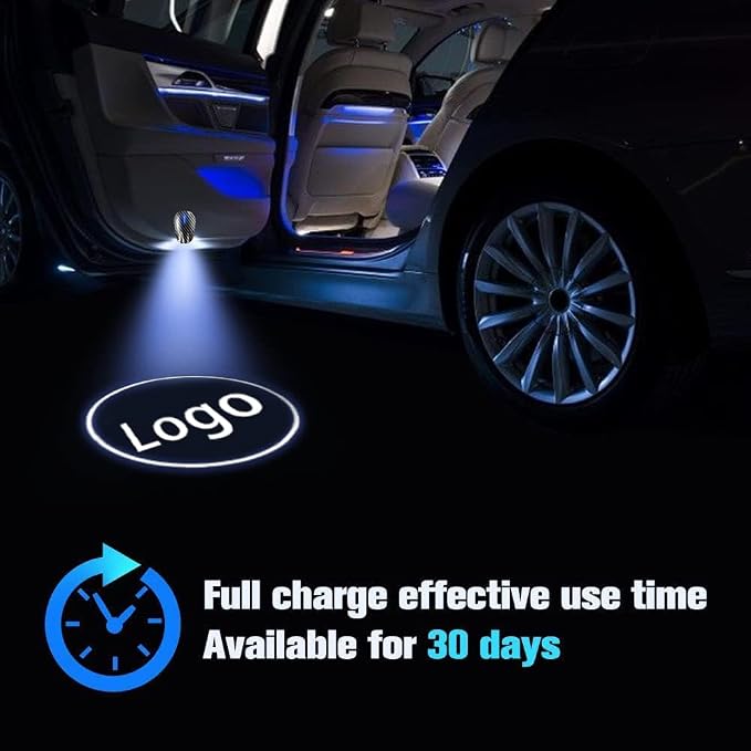LOWEEY Car Door Lights,2Pcs Car Door LED Logo Projector Lights,Rechargeable Wireless Door Step Courtesy Welcome Lights Shadow Ghost Lights Fit for All Cars
