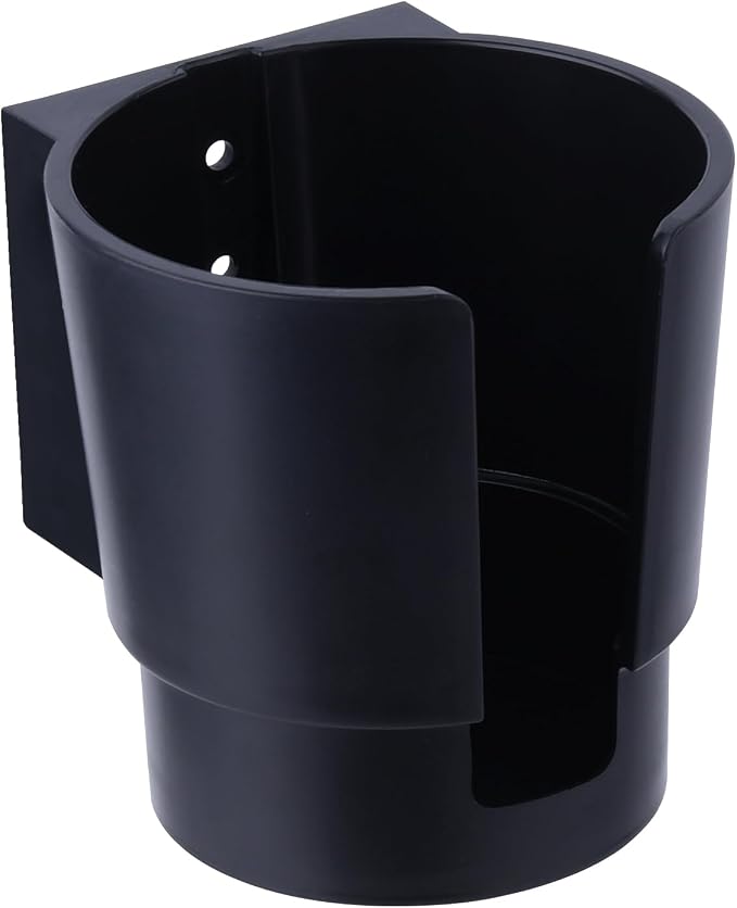 Universal Large Cup Holder Wall Mount, Heavy Duty Plastic Drink Holder for Boat Car Truck RV Bus Tractor Wall Wood, Vertical or Horizontal Mount, Fit Most Cups, Bottles, Cans, Tumblers Black Pack of 1
