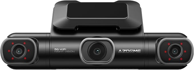 AZDOME 360° 4 Channel Dash Cam Front and Rear Inside, Built-in 128GB eMMC, 2K+1080P*3 Dashcam, Left Right, Voice Control, 5G WiFi Dash Camera for Cars with 4 Adjustable Lenses, IR Night Vision, M660