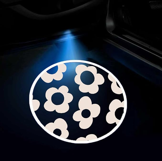 2PCS Car Door Light Projector Wireless Ghost Shadow Lamp Flower Car Accessories