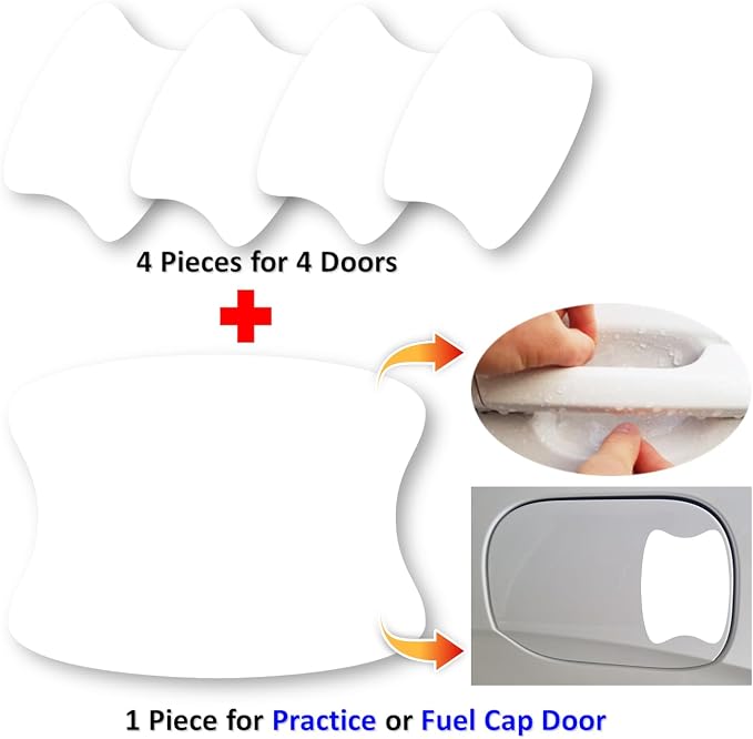 [3M]-5pcs Customized Car Door Handle Cup Protector Made with 3M PPF | Made with 3M Paint Protection Film, Sticker/Guard, Clear(Transparent), Anti Scratch, Universal Fit for Most Cars