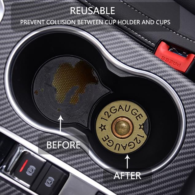 Car Cup Holder Coaster, Neoprene Universal Non-Slip Cup Holders, Car Accessories Interior for Women and Man Interior Sets 2 Pack (RYD-BD14)