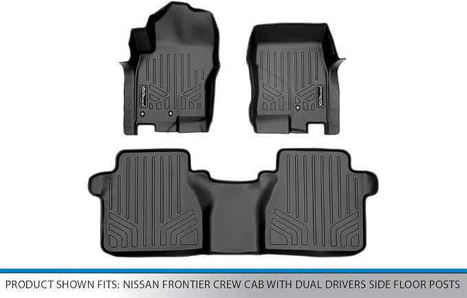 SMARTLINER Custom Floor Mats 2 Row Liner Set Compatible with 2005-2021 Nissan Frontier