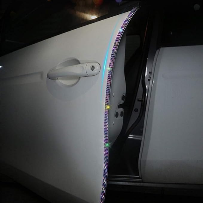 eing Door Edge Anti-Scratch Sticker Door Crash Bumper Crystal Bling Protection Tape Rubber Strip Sticker,Car Door Protector,Car Door Guard,Car Door Protection,90cm/35.4" Each One,4Pack/Set,Multicolor