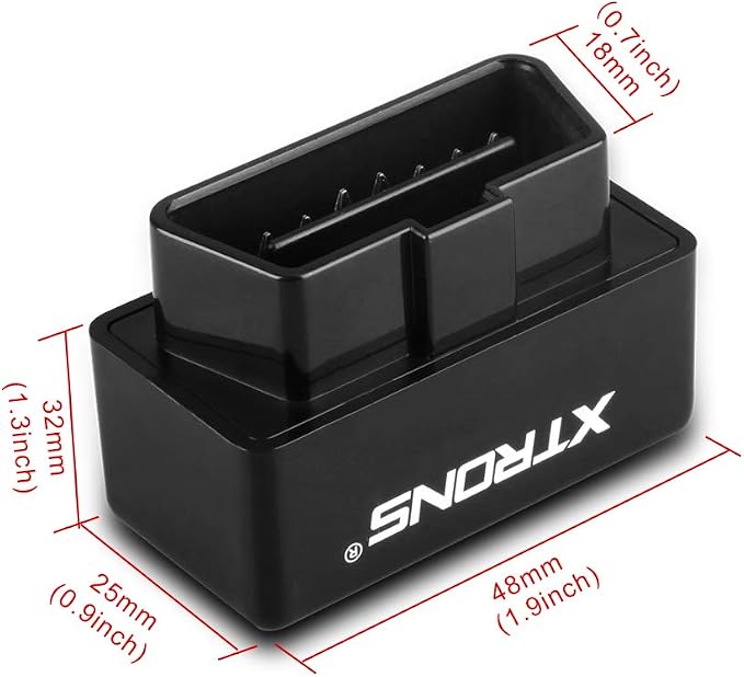 XTRONS Wireless Bluetooth OBD2 Android OBDII Car Auto Diagnostic Scanner Tool Torque Special for XTRONS Android Car Stereo for Ford for Cadillac for Lexus for VW for Porsche for BMW (TQ101 TME100L)