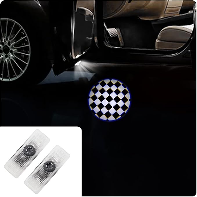 2 pcs LED Car Door Logo Lights Courtesy Projector Laser Puddle lamp Ghost Shadow Light Accessories Compatible with r55/r56/r57/r58/r59/r60/r51/f54/f56/f55/f60 (06)