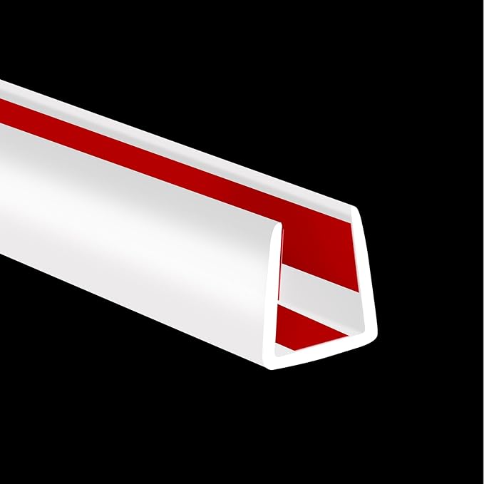 Rubber Edge Trim, Flexible Self-Adhesive U Shaped Peel and Stick Edge Banding, 3/8"(9.5mm) Wide U Channel Edge Protector, Baby Proof Edge Guards for Woods, Plywood, Furniture, 20Ft, White