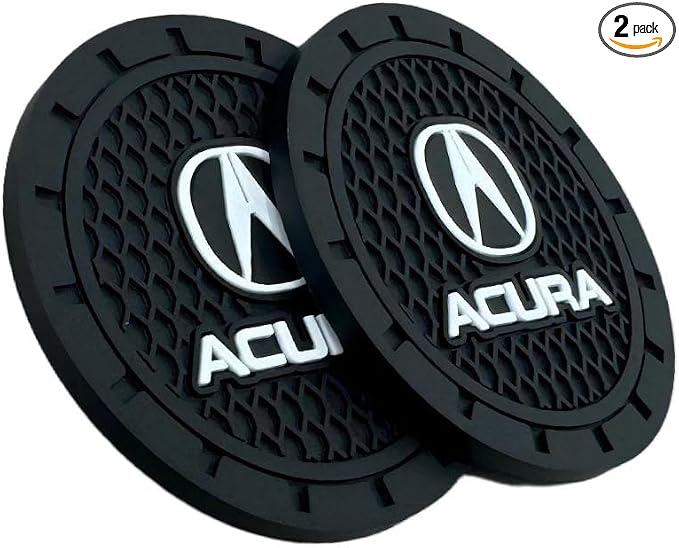 Car Cup Holder Coasters Compatible with Acura Series Interior Accessories,Recessed Silicone Anti Slip Cup Holder Coaster Interior Accessories 2.75in 2Pack (Black)