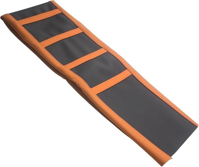 Universal Motorcycle Seat Cover Non-Slip Suitable Rubber Striped Seat Covers Soft for CRF150F CRF230F CRF250F CRF 150F 230F 450F 450R 250R Dirt Pit Bike Motocross Motorbike Off Road (Black+Orange)