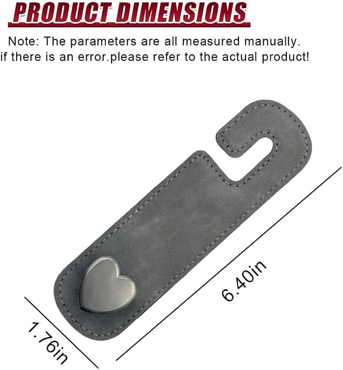 2PCS Cute Heart Car Seat Headrest Hook, Suede Leather Car Seat Back Storage Hanger for Purse and Bag, Universal Vehicle Interior Organizer Accessories for SUV, Truck(Gray)