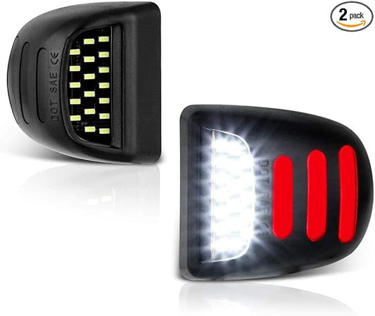 LED License Plate Lights Compatible with 1999-2014 Chevy Silverado 1500 2500HD 3500HD, Avalanche, Suburban, Tahoe, GMC Sierra, Yukon, Cadillac Escalade,48-SMD 6500K Super White (Update-White)