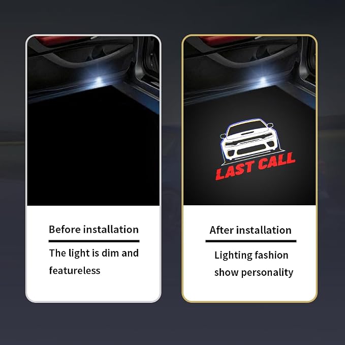 2PCS Non-Fading Door Lights Logo Car Accessories Led Compatible for Charger 2006-Present Projector Ghost Shadow Puddle Courtesy Step Lights (Last Call)
