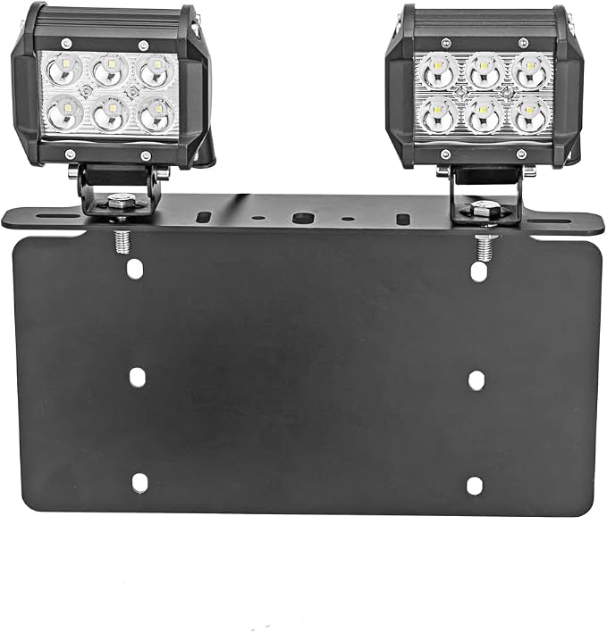 DaSen Universal License Plate Light Bar Mount Fit Truck SUV 4X4 4WD Offroad | no drill,6x12 inch,American standard,heavy-duty,rustproof,front license plate mounting bracket,holder front bumper,sturdy