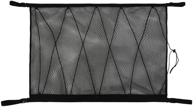 Ceiling Cargo Net Pocket for Subaru Forester 2019 2020 2021 2022 2023 2024, Double Layer Elastic Cargo Roof Organizer, Car Overhead Storage Mesh with Adjustable Straps,B