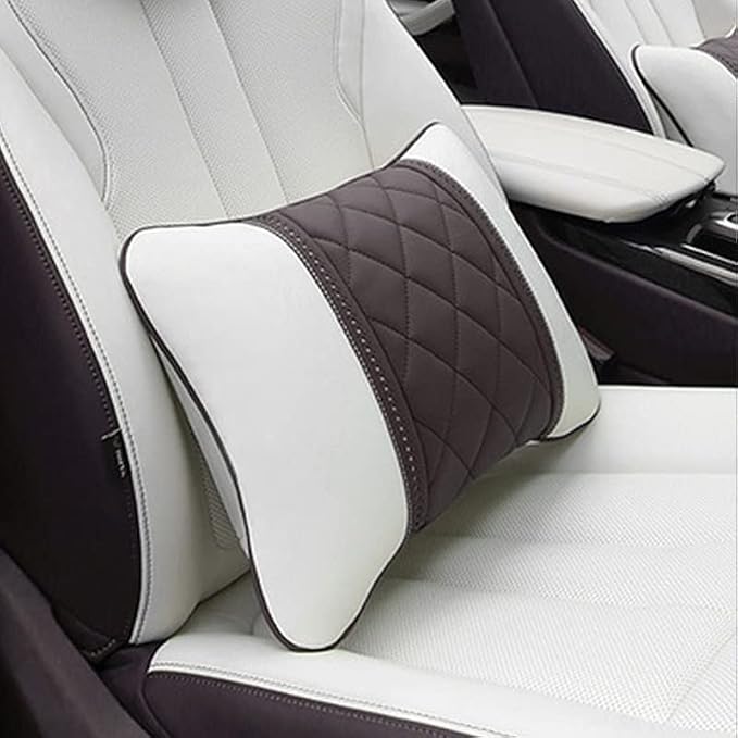 Car Pillows Napa Leather Car Seat Rest Cushion Car Lumbar Pillow for Mercedes Benz Maybach S-Class Lumbar Support Pillow car Accessories（Black）