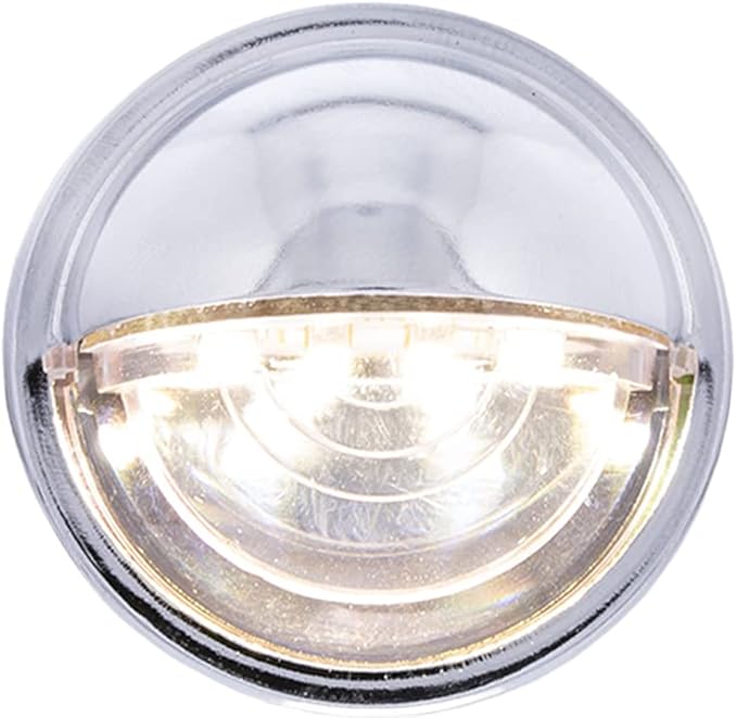 United Pacific 39995B 4 LED Rounded License Light, 1 ½” Diameter, Steel Housing, Easy Push-On Install, Bright White LED Light – 1 Unit