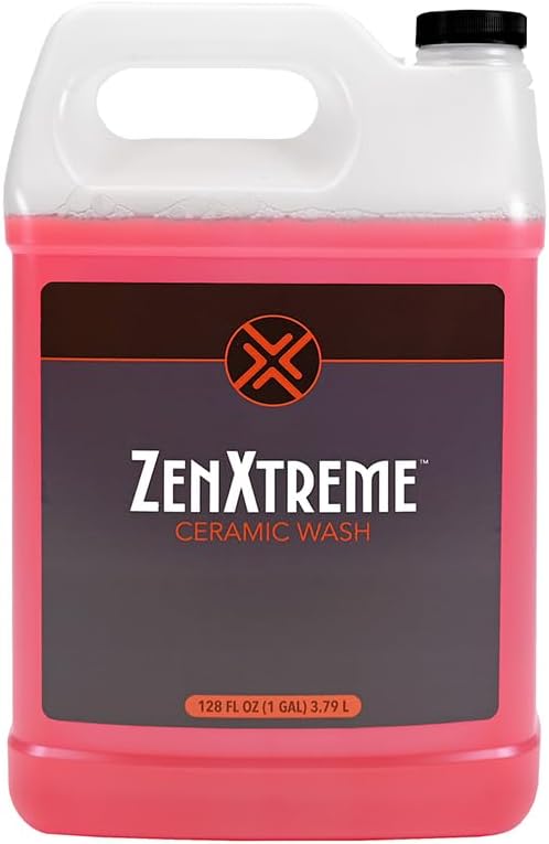 Zenex ZenXtreme Ceramic Car Wash Soap | pH Neutral SiO2 Hydrophobic High Suds Formula | Concentrated | Spot-Free Drying (1 Gallon (Pack of 1))