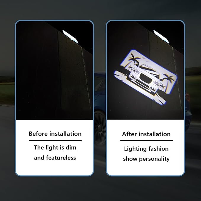 uuakarin 2PCS Car Door Logo Projector Lights Compatible with 300 300C 300S 2005- Present LED Ghost Shadow Light Laser Puddle Lamp Accessories (Miami)