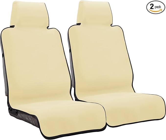 Waterproof Seat Cover, Upgraded Sweat Carseat Protector, Perfect for Universal Anti-Slip Car Truck SUV Seat, Ideal for Surfing Yoga Gym Workout, Pale Yellow