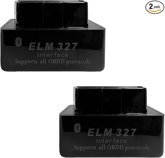 KVAEY 2 PCS OBDII Car Auto Diagnostic Scanner, ELM327 Automotive Bluetooth Scan Tool and Code Reader, Professional Car Bluetooth Engine Fault Code Reader, Universal Car Accessories (Black)