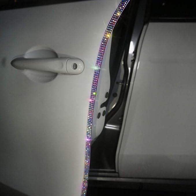 eing Door Edge Anti-Scratch Sticker Door Crash Bumper Crystal Bling Protection Tape Rubber Strip Sticker,Car Door Protector,Car Door Guard,Car Door Protection,90cm/35.4" Each One,4Pack/Set,Multicolor