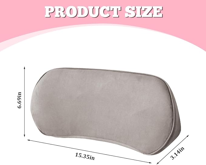 Osilly Car Lumbar Support Pillow, Memory Foam Comfortable Vehicle Seat Lower Back Support Cushion, Back & Sciatica Pain Relief Automotive Driver Seat Pad, Universal for SUV RV Truck (Light Gray)