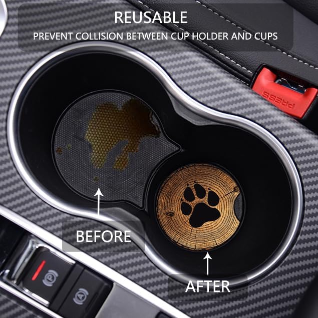 Car Cup Holder Coaster, Neoprene Universal Non-Slip Cup Holders, Car Accessories Interior for Women and Man Interior Sets 2 Pack (RYD-BD15)