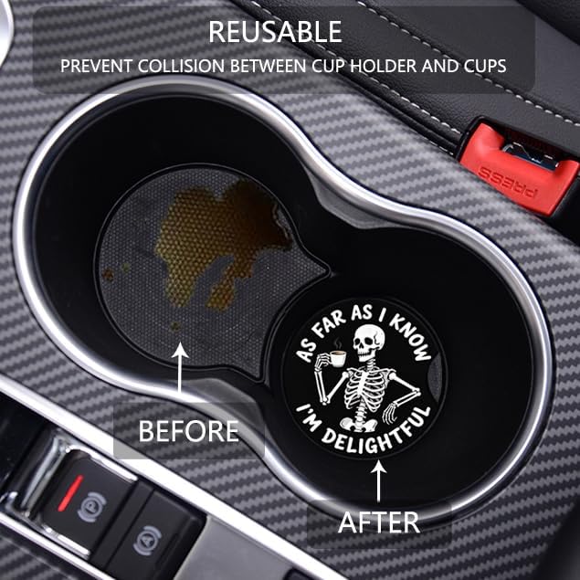 Car Cup Holder Coaster, Neoprene Universal Non-Slip Cup Holders, Car Accessories Interior for Women and Man Interior Sets 2 Pack (RYD-BD02)