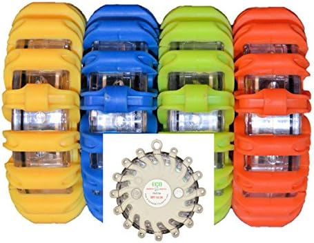 RPF16LM6 CASE OF 6 WHITE RECHARGEABLE 9-FUNCTIONS PORTABLE 16 LED POWER FLARE POWER-MARKERS ROADSIDE EMERGENCY MAGNETIC