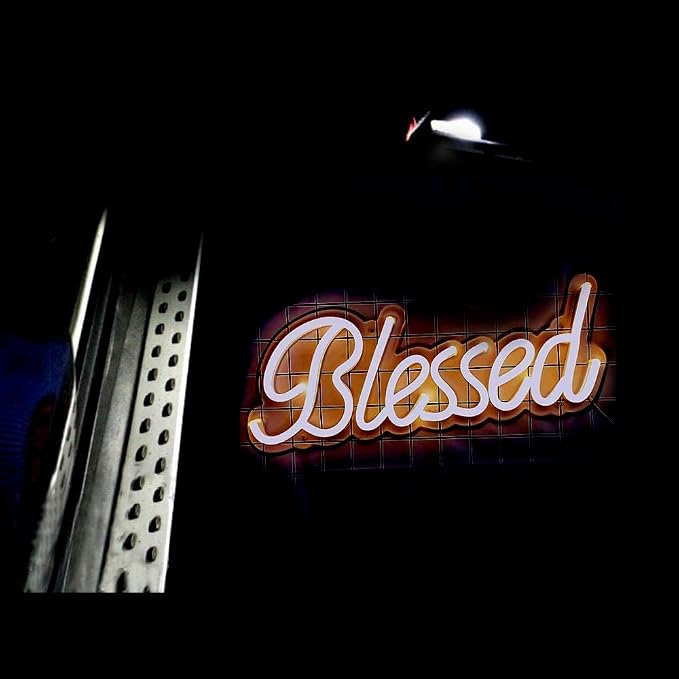 2PCS Car Door Light Logo Projector Jesus Blessed Christian Car Accessories Wireless Car Door Projector Universal Fit for Most Cars/Trucks/SUVs Car Accessories (Light-Funny-Blessed)
