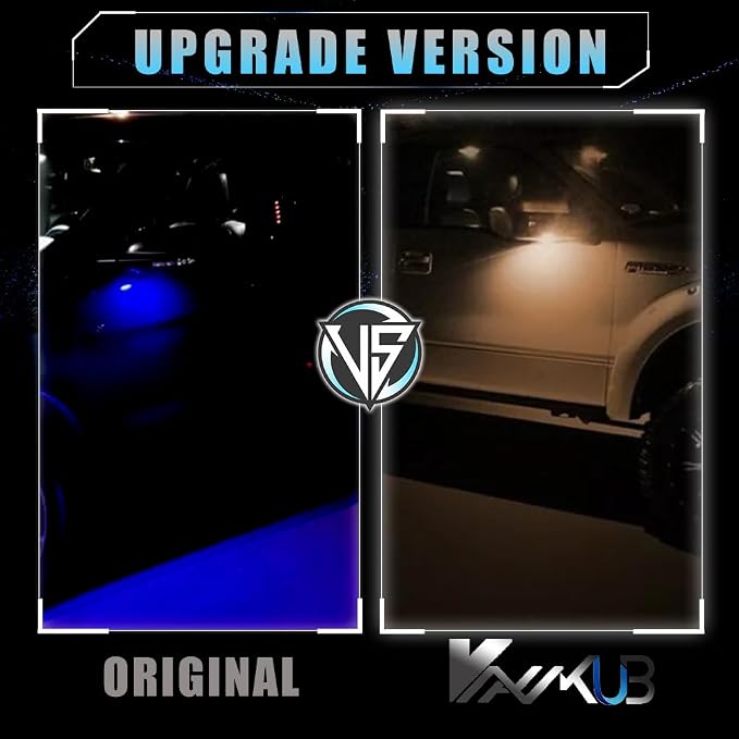 LED Side Mirror Puddle Lights for Fo-rd F150 Explorer Edge Expedition Flex Fusion Taurus X, 6000K Mirror LED Lamps F150 Accessories, 2 PCS (Blue)