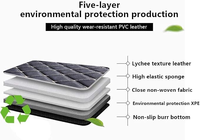 Custom Fit Car Floor Mats - Full Coverage Automotive Leather Floor Liners for Most Vehicles by MingyunSM (Black Blue)